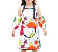 Generico Kids Cooking Apron, Paint Apron For Kids, Adjustable Coat Craft With Sleeves For Boys Girls Ages 2-12 Baking Cooking Classroom Home Garden Kitchen