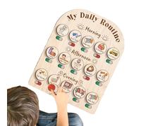 Genérico Kids Daily Routine Chart, Wooden Routine Boards, Compact Heavy Duty Design Interactive Educational Planner for Preschool, School Supplies, Childhood Learning and Time Management