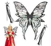 Genérico Kids Fairy Wings, Colorful Butterfly Costume Wings, Mystical Cosplay Accessories for Girls, Theme Party, Halloween, Stage Performance, Dress Up, School Events, Gift