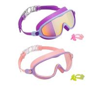 Genérico Kids Goggles, UV Swim Eyewear, Leakproof Water Goggles for Children, Anti-Fog Silicone Strap, Youth Pool Diving Glasses forBeach Water Sports & Swimming Activities, Pink White