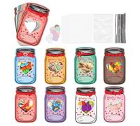 Genérico Kids Greeting Cards | Cute Jar Design Postcard,DIY Heart Pattern Kids Valentines Day Exchange Cards - For Boys Girls Students Classmates Friends 7.09x4.72x0.59 InchesAdults Couples