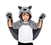 Genérico Kids Hooded Animal Towel Wolf Shape Winter Wearable Blanket
