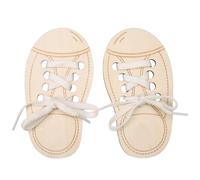 Genérico Kids lacingToy - Wooden Shoe Threading Game, Learning Practice Board, Fine Motor Skill Trainer, Educational Toy with Easy Grip Design | Shoe lacingToy For Children Skill Development Use