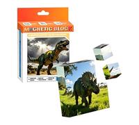 Genérico Kids Magnetic Building Blocks, Dinosaur Patterns Learning Toy, 3D 2cm/0.79inches Magnet Cubes Assembly Set, Stem Educational Toy, Construction Kit for Boys and Girls Classroom Kindergarten