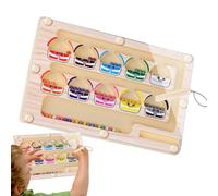 Genérico Kids Magnetic Number Labyrinth Board - Color Sorting Educational Game | Smooth Wooden Frame with Magnetic Control Pen, Style Math Training Activity Puzzle Set 8.66x5.39x0.51 in