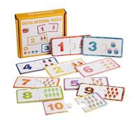 Genérico Kids Matching Game, Wooden Educational Toy, Preschool Learning Set, Number and Color Matching Airplane Basket Filler for Classroom Birthday Stocking Stuffers, 4.92x4.53x0.98 Inches