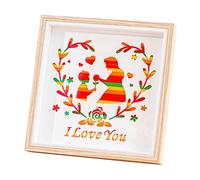 Genérico Kids Mothers Day Crafts- 8.66x8.66 Inches Handmade Bamboo Frame Art Set, Parent-Child Interactive Decor, Beginner Craft Kit | Mother's Day Gift For Family Mom Daughter Appreciation