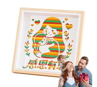 Genérico Kids Mothers Day Crafts- 8.66x8.66 Inches Handmade Bamboo Frame Art Set, Parent-Child Interactive Decor, Beginner Craft Kit | Mother's Day Gift For Family Mom Daughter Appreciation