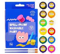 Genérico Kids Paint Set - 12 Colors Washable Spill-Proof Art Kit for Beginner Learning Activities, Creative Play with Easy-Clean Water-Based Function, Children’s Art Supplies for Home School Studio