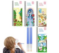 Genérico Kids Painting Book Set - 4 Pocket Paint Pads, Watercolor Coloring Kit, Creative Art Supplies | Water Color Paint Books For Boys Girls Adults Fun Educational Activity Portable Use
