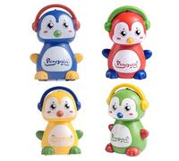 Genérico Kids Play Car, Friction Penguin Vehicles, 4 Piece Colorful Set, Fun Animal Shape, Ideal for Birthday, New Year, Christmas, Easter, Offering Giving, 3.74x2.56x2.2 Inches