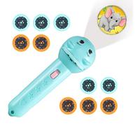 Genérico Kids Projection Flashlight, Kids Projector Light, 4.45x1.38 Inches Portable & Handheld Design, 80 Cartoon Patterns Educational Slides for Shadow Play, Handheld Torch Lamp