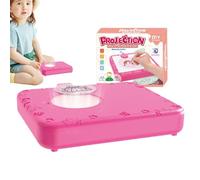 Genérico Kids Projector Drawing Board, Interactive Sketching, 17/13.8/3.7 Inches, Portable Educational Painting Toy, Bright Projection Light for Creative Learning and Fun, Pink