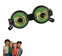 Genérico Kids Pull-String Blinking Crazy Glasses, Winking Kinetic Eyes Novelty Shaking Funny Goggles (Green)