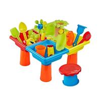 Genérico Kids Sand Table, Sensory Activity Beach Play Set for Boys Girls, Garden Water Game Toy for Indoor Backyard Learning Fun, Bath Sandbox Exploration Table with Educational Accessories