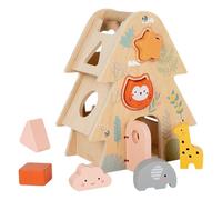 Genérico Kids Shape Sorting Cube, Educational Toy with Animal Blocks, Wooden Early Learning Activity For and Kindergarten, Skill Growth and Parent-Child Bonding At Home Or School, 17x11x21cm