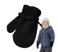 Genérico Kids Ski Gloves, Knitted Snow Gloves with String, Wool Comfortable Warm Mittens, Cute Children’s Winter Accessories For Skiing, Skating, Outdoor Snow Play, Easy Wear Design, 10x13cm
