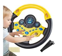 Generico Kids Steering Wheel Toy, 25 x 25 x 8 cm Simulated Controller Copilot Toy | Portable Simulated Controller, Enhance Motor Skills Children's Wheel With Music Light