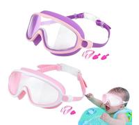 Genérico Kids Swim Goggles, Wide View Swimming Glasses, 16.5x6.5cm/6.5x2.56 Inch Anti-Fog Uv Protection Lenses, No-Leak Soft Seal Fit for Boys Girls Toddler Pool Beach Diving Polycarbonate