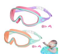 Genérico Kids Swimming Goggles, Wide View UV Eye Protection, Anti-Fog No-Leak Design, for Beach, Pool, Snorkeling, Diving, Summer Water Play, Girls, Boys, Kids, Children