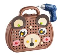 Genérico Kids Tool Set, Screw Tool Box, Electric Drill Toy, Educational Engineering Learning, Hands-On Parent-Child Activity, Preschool Indoor Play, 10.24x2.44x9.84 Inches, Brown, 1 Set