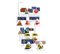 Genérico Kids Traffic Light Game, 28 Pcs Portable Educational Learning Signs Set, PP Traffic Accessories for Holiday Party, Classroom, Indoor, Outdoor, Garden, & School