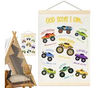 Generico Kids Truck Room Decor, Nursery Wall Art Decoration, Playroom Bedroom Walls Hanging for Boys and Girls, Daycare Birthday Wall Accessories for Children and Teens, Fun Truck Theme
