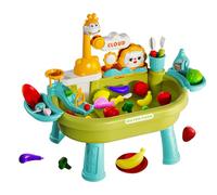 Genérico Kids Water Table, Outdoor Water Activity, 23.62x12.99x17.32 Inches Pretend Kitchen Role Play Toy Set with Fishing Game and Accessories, Learning Fun for Summer Beach Camping Patio Park Use