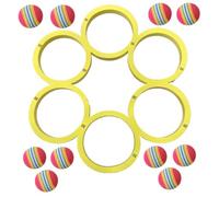 Genérico Kids Water Toss Game, Pool Floating Toy, EVA Throw Ring with 10 Rainbow Balls, Colorful Design for Swimming Pool Fun, Holiday Beach Parties, 12.6x12.2 Inches Multicolor 1 Set