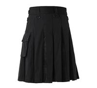 Generico Kilt - Falda escocesa de hombre para carnaval, disfraz para fiestas de carnaval, falda retro medieval de caballero, faldas a cuadros steampunk gótico disfraz para bola disfrazada, gris, XXL