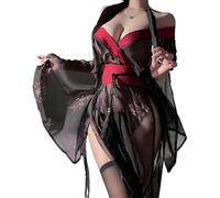 Genérico Kimono Costume Robe - Floral Cosplay Robe Set Of 4 Size Elegant