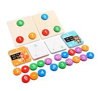 Genérico Kindergarten Math Games, Addition Subtraction Toy, Number Counting Design, Wooden Learning Tool, for Children Preschool Girls Educational Motor Skill Use, 9.06x6.61x1.38 Inches