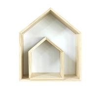 Genérico Kinderlagerregal - Hausform Rack, Naturholz Cubby | Custom Shadow Box, individual große und Kleine Kindergarten -Set Custom -Holzorganisatorin für Kinderzimmer und Spielzeugdisplay
