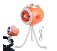 Genérico Kinderwagenlüfter,3 Geschwindigkeiten LED Licht - Handventilator,für Kinder, Erwachsene, Kinderbetreuung, Spaziergänge, Camping, Zuhause, Auto, Reisen, Park,