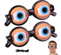 Genérico Kinetic Crazy Eyes Glasses, Funny Glasses for Adults, Adult Size Silly Sunglass With Blinking Eyeball (2pcs-Classic)