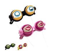 Genérico Kinetic Crazy Moving Eyes Glasses with Manual Blink Action,Wacky Winking Novelty Glasses for Costume Parties (black+pink)