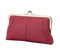 Genérico Kiss Lock Coin Purse for Women - Vintage Metal Frame Wallet | PU Leather with Closure, Compact Handbag Accessory for Everyday Use and Travel, Money Organizers, Card Cases