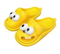 Genérico Kissing Slippers, 3D Funny Cute Non-Slip EVA Thick Sole Tongue Big Eyed Dog Sandals, Unisex Cartoon Comfy Slippers (Yellow,32 1/3)