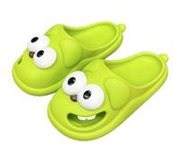 Genérico Kissing Slippers, 3D Funny Cute Non-Slip EVA Thick Sole Tongue Big Eyed Dog Sandals, Unisex Cartoon Comfy Slippers (Green,32 1/9)