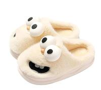 Genérico Kissing Slippers, 3D Funny Cute Non-Slip EVA Thick Sole Tongue Big Eyed Dog Slippers, Unisex Cartoon Comfy Slipper (White,7-7.5 Women/5.5-6 Men)