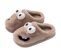 Genérico Kissing Slippers, 3D Funny Cute Non-Slip EVA Thick Sole Tongue Big Eyed Dog Slippers, Unisex Cartoon Comfy Slipper (Brown,5.5-6.5 Women/4-4.5 Men)