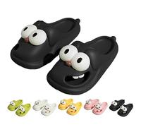 Genérico Kissing Slippers, Soulmate Slides, 3D Big Eye Dog for Couples- Cute Cartoon House Shoes, Non-Slip Thick Sole, for Indoor (Black,40-41)