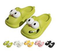 Genérico Kissing Slippers, Soulmate Slides, 3D Big Eye Dog for Couples- Cute Cartoon House Shoes, Non-Slip Thick Sole, for Indoor (Green,38-39)