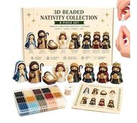 Genérico Kit Abalorios para Montar Belén Navideño | Figuras Decorativas DIY 3D con Cuentas,Kit Figuras Navideñas Con Abalorios - Para Adultos, Padres, Parejas, Familia Y En Estas
