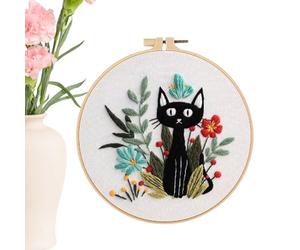 Generico Kit Bordado Para Adultos | Patrón Gato Divertido Kit De Punto De Cruz | Suministros Bordado Manual Para Niñas Mujeres Apasionadas | Arte Curso Casa Viaje Regalo