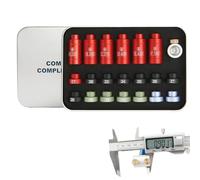 Genérico Kit Comparador De Balas: Medición De Aluminio, 14 Inserciones, 6 Anillos, Ajuste Completo De, Herramienta De Recarga, Duradero | Kit Comparador De Espacio De Cabeza para Disparar Cartucho