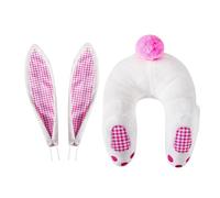 Genérico Kit Corona Cola - 3 Piezas Orejas, Accesorios Pascua, Decoración Adorable | Diseño Divertido Peluche, Colita Carrot Decoración Puerta Ventana Estilo Campestre