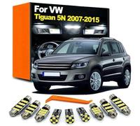 Genérico Kit de 14 Luces LED para Interior de Coche, para VW Volkswagen Tiguan 5N (2007, 2008, 2009, 2010, 2011, 2012, 2013, 2014 y 2015), Accesorios.