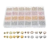 Genérico Kit de 2160 Cuentas Sueltas de Plástico Ccb para Manualidades DIY 4 Colores 6 Tipos de Cuentas Espaciadoras Pequeñas para Joyería Pulseras y Bisutería Creativa