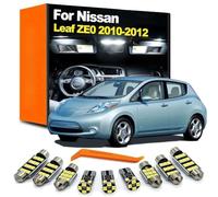 Genérico Kit de 8 Luces LED Interiores para Nissan Leaf ZE0 2010-2012, luz de Lectura de mapas, luz de matrícula y Equipaje.